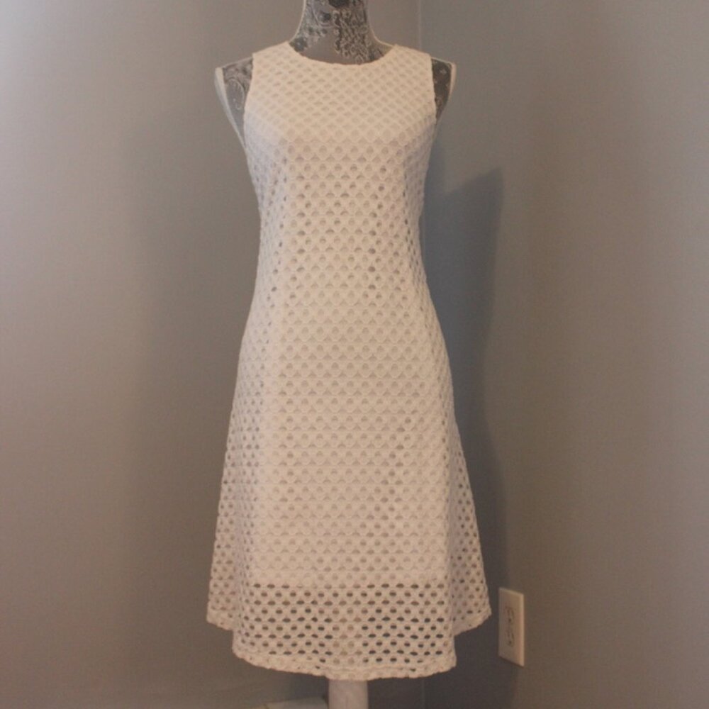 Sharagano White Lace Dress